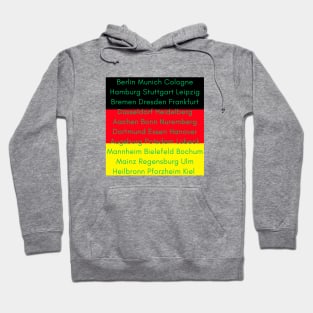 German Flag with Cities Hoodie